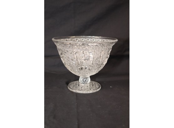 Vintage Pressed Glass Footed Bowl (B-33)