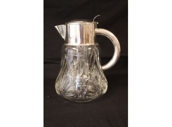Vintage Crystal Pitcher With Glass Ice Insert (B-38)