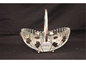 Glass Lined Metal Ivy Basket (b-39)