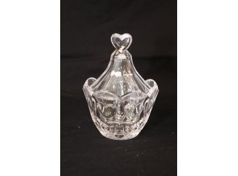 Fifth Avenue 24 Lead Crystal Heart Covered Candy Dish (B-35)