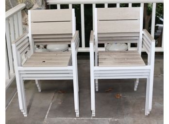 Set Of 8 Stacking Patio Chairs (A-25)
