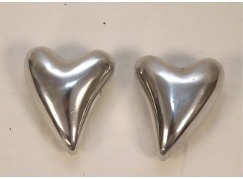 PAIR OF MADE BY MILAN ITALY HEART PAPERWEIGHTS