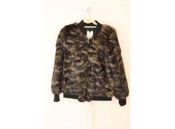 Jocelyn Camouflage Dyed Rabbit Fur Jacket Size S