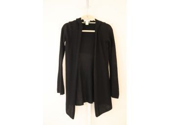 Minnie Rose Black Hooded Cashmere Sweater Size XS (C-3)