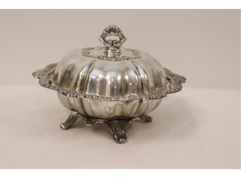 Vintage Silver Plate Covered Bowl (A-41)