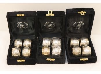 Set Of 12 Vintage International Silver Co. Silverplated Napkin Rings (A-75)