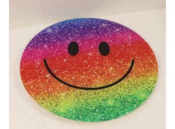 Rainbow Smiley Face Glass Lazy Susan (A-70)
