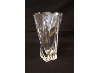 Signed Crystal Glass Flower Vase (B-29)