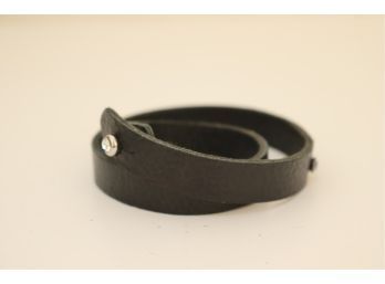 Leather Wrap Bracelet With 'diamonds' (P-16)