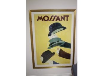 FRAMED Vintage FRENCH Poster By Leonetto Cappiello Mossant Hats 1938 Yellow Art Deco
