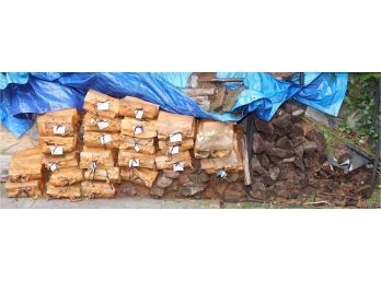 24 Bags Kiln Dried Hardwood Firewood Plus Loose Wood And Rack (F-3)