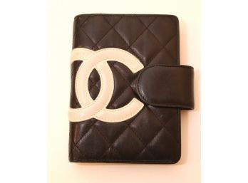 Chanel CC Black Quilted Day Planner Agenda Notebook