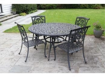 60 Inch Cast Iron Patio Table With 4 Chairs No Cushions