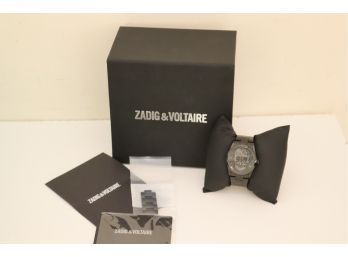 Zadig And Voltaire Full BlackSkull Face Wrist Watch Analogue W/ Box (P-3)