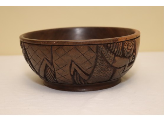 Wooden Carved African Bowl (A-27)