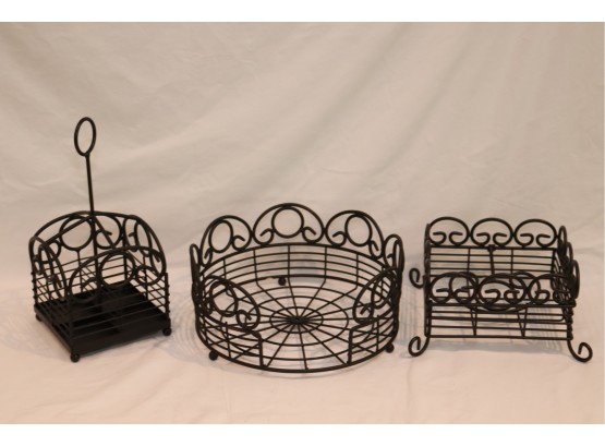Wrought Iron Napkin , Silverware And Plate Holders Outdoor Dining (K-60)