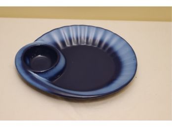 Cobalt Blue Serving Platter / Plate, Dip Section By  Gold Coast (A-39)