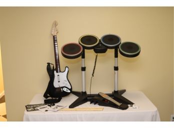 Harmonics Guitar Rock Band Fender Stratocaster And Drum Kit 1 Dongle. (A-52)