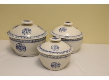 Set Of 3 Covered Bowls (A-31)