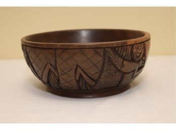 Wooden Carved African Bowl (A-27)