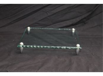 Glass Cheese Board With Metal Legs (A-87)