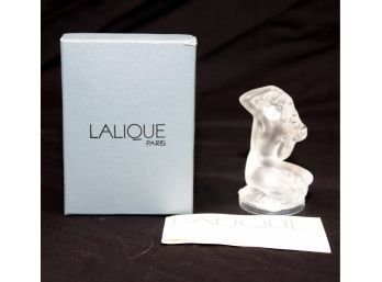 LALIQUE 'Floreal' Nude Lady Crystal Figurine, Signed With Box (A-63)