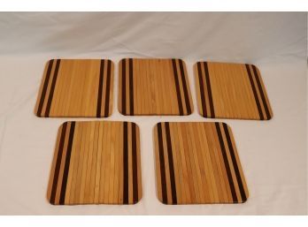 Set Of 5 Wooden Trivets (K-44)