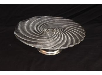 Swirl Glass Cake Plate (A-86)