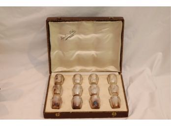 Vintage Set Of 12 Siver Plate  Cups In Box  (K-73)