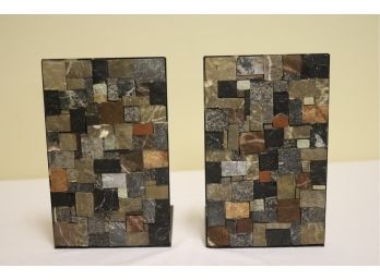 Vintage Elion Mosaics Bookends Made In Israel