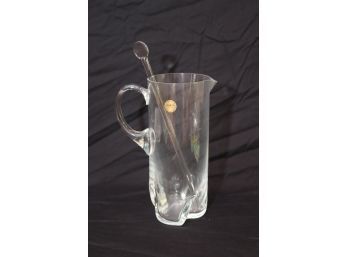 Block Crystal Bar Pitcher With Glass Stirrer (A-77)