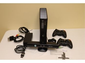 Microsoft Xbox 360 Slim Console Model 1439  WITH 2 WIRELESS CONTROLLERS (A-46)