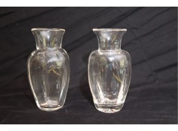 Pair Of Small Glass Creamers (A-75)