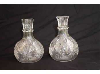 Pair Of Crystal Decanters No Tops (A-74)
