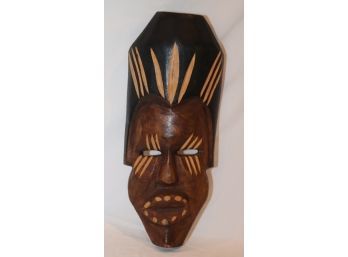Vintage Hand Carved African Mask Made In Botswana (K-54)