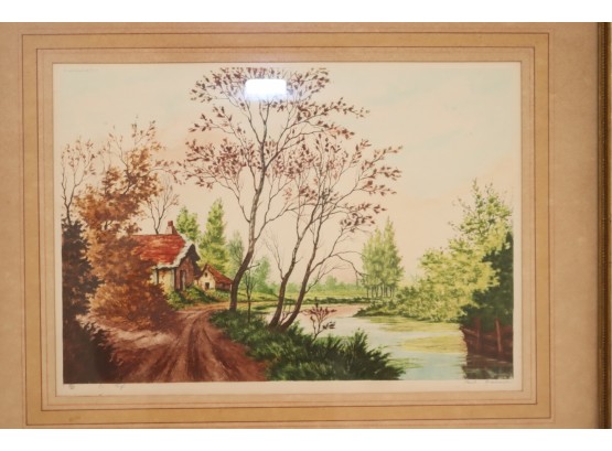 Framed Paul Granville Etching 'Near The Mill' Signed (P-13)