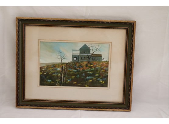 Framed A. Ulmer Watercolor Painting. (P-17)