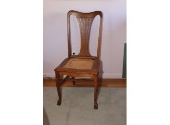 Vintage Chair Wicker Seat Needs Repair (G-4)