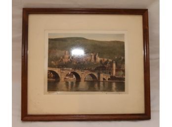 Framed Castle, Neckar River And Alte Bridge, Heidelberg, Baden Wurttemberg, Germany (P70)