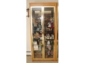 Lighted Glass/ Wood With Brass Trim Display Cabinets (T-9L)