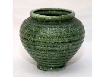 Vintage Hull Beehive Urn-Vase  418 Green Pottery Made In USA Planter (N-31)