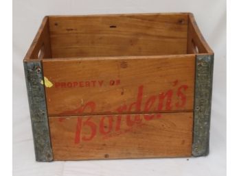 Vintage Wooden Borden's Crate Box (P-74)