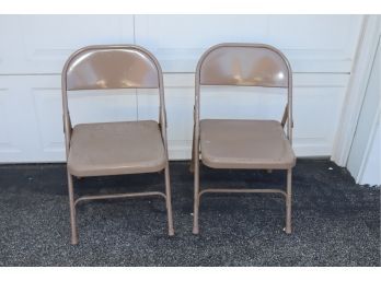 Pair Of Metal Folding Chairs