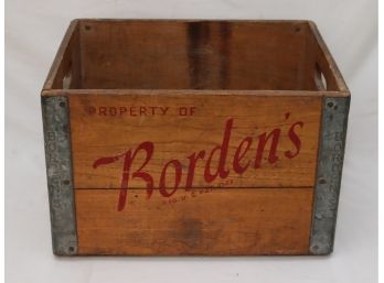 Vintage Wooden Borden's Crate Box (P-73)