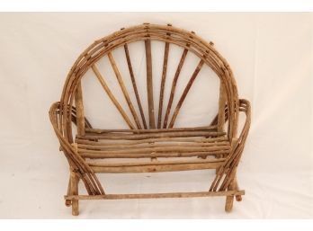Small Belt Wood Branch Doll Display Bench (P-36)