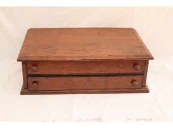 Vintage Wooden 2 Drawer Storage Box (P-30)