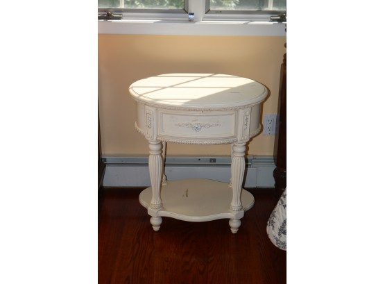 White Painted Antique Side End Table