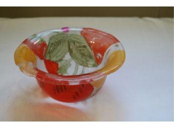 Painted Glass Bowl