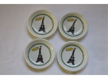 Set Of 4 Eiffel Tower Plates