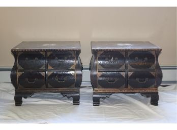 Pair Of Painted Dual Sided End Side Tables